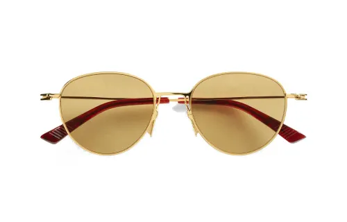 Bottega Veneta Acetate Metal Irregular Shape Sunglasses Women's Gold