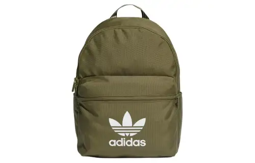 Adidas Originals Recycled Polyester Plain Weave Fabric Backpack Regular Unisex Focus Olive