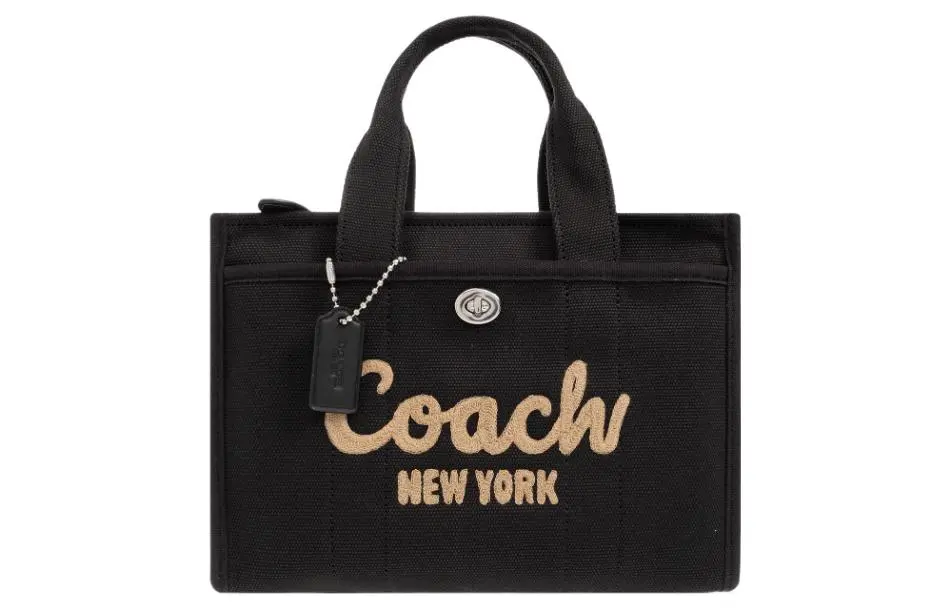 COACH Cargo Canvas With Recycled Leather Handbag Medium Women's Black