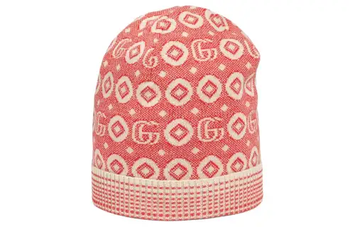 GUCCI Cotton Jacquard Fabric Beanies Kids' Pink