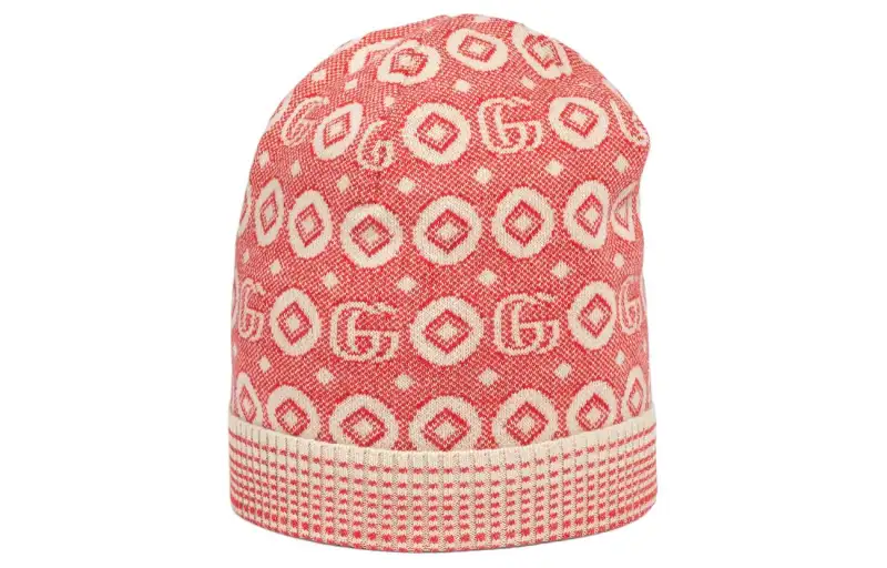 GUCCI Cotton Jacquard Fabric Beanies Kids' Pink