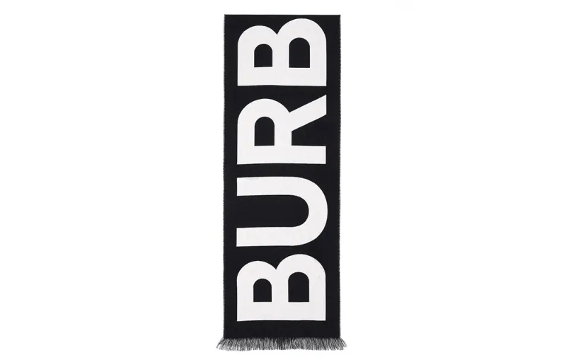 Burberry Logo Jacquard Frayed Edge Scarf