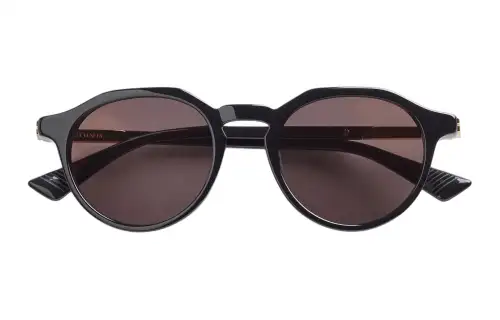 Bottega Veneta Acetate Metal Irregular Shape Sunglasses Women's Black