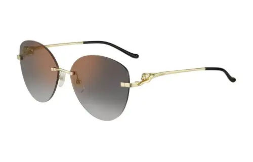 CARTIER Gold Plated Metal Butterfly Sunglasses Unisex Gold