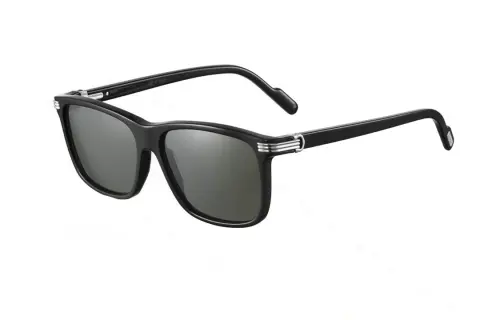 CARTIER Plate And Metal Irregular Shape Sunglasses Unisex Black