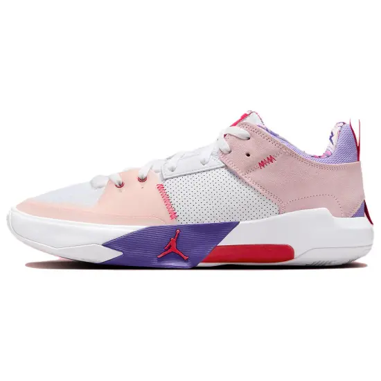 Jordan One Take 5 One Take 5 Wear Resistant Low Top Basketball Shoes Men's White Pink Purple