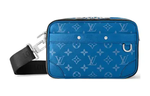LOUIS VUITTON Alpha Leather Shoulder Bag, Crossbody Bag Men's Blue