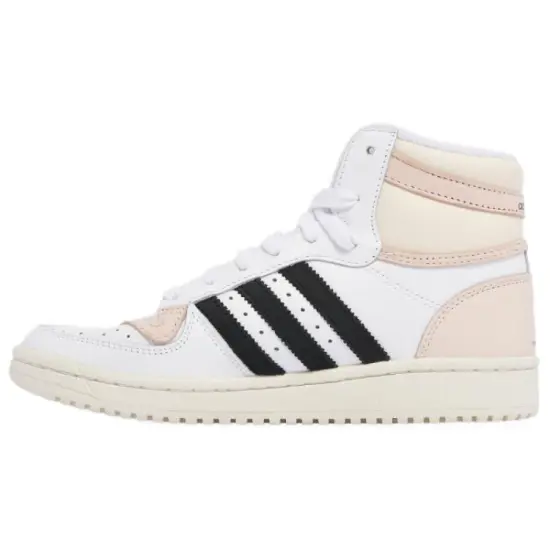 Adidas Originals Top Ten Skateboard Shoes Women's High-Top White Pink/Black