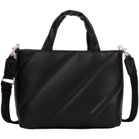 CALVIN KLEIN Synthetic Material Detachable Shoulder Strap, One Shoulder Handbag, Tote Bag Women's Space Black