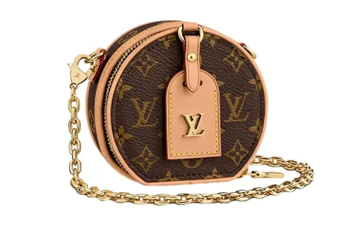 LOUIS VUITTON Petite Boite Chapeau Canvas With Leather Trim Round Bag, Portable Crossbody Bag, Shoulder Bag Women's