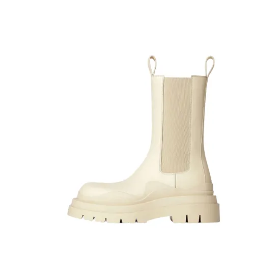 Bottega Veneta Tire Chelsea Boots Men Beige