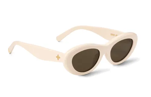 LOUIS VUITTON Oval Sunglasses Unisex White