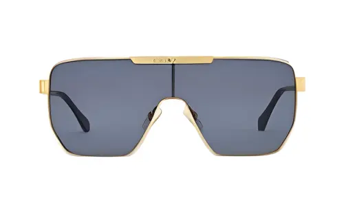 LOUIS VUITTON Metal Irregular Shape Sunglasses Men's Gold