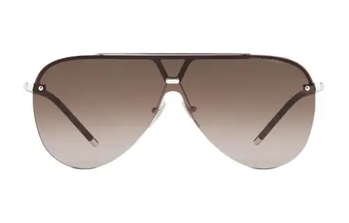 LOUIS VUITTON Acetate Irregular Shape Sunglasses Men's Silver