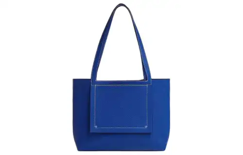 HERMES Cabasellier Taurillon Clemence Calfskin Tote Bag, Shopping Bag, Handbag, Shoulder Bag 31 Women's Blue