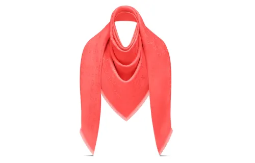 LOUIS VUITTON Patterned Print Monogram Classic Shawls Women's Red