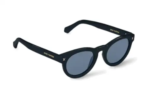LOUIS VUITTON Acetate Metal Acetate Irregular Shape Sunglasses Men's Black