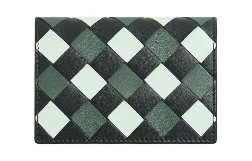 Bottega Veneta Calfskin Card Holder Card Holder Women's Slate Glacier Aloe