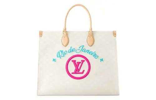 LOUIS VUITTON Jacquard Canvas Tote Bag, Shopping Bag, Handbag, Shoulder Bag Women's White