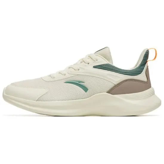Anta Cushioned Slip-Resistant Low-Top Running Shoes Men's White Green