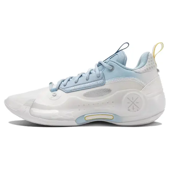 LINING WOW 10 Basketball Shoes Men Low-Top White Blue