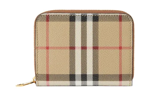 Burberry With Cow Leather Wallet Women's Beige