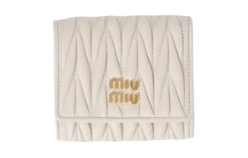 MIU MIU Leather Wallet Small Women's White