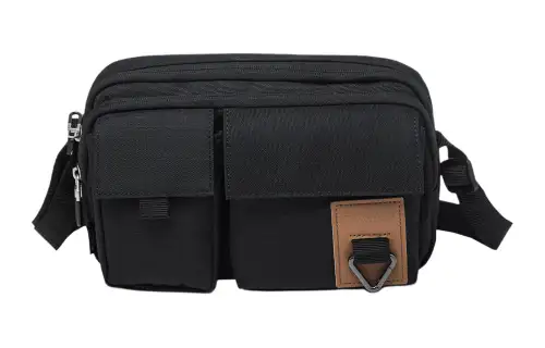 Li Ning Sports Life Collection Polyester Shoulder Bag, Crossbody Bag Unisex Black