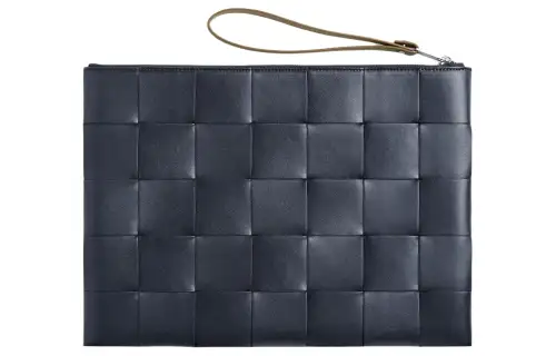 Bottega Veneta Calfskin Clutch Large Men's Space & Mud