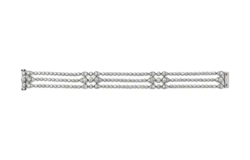 CARTIER Diamond Collection 18K White Gold With Diamond Bracelets Unisex White Gold