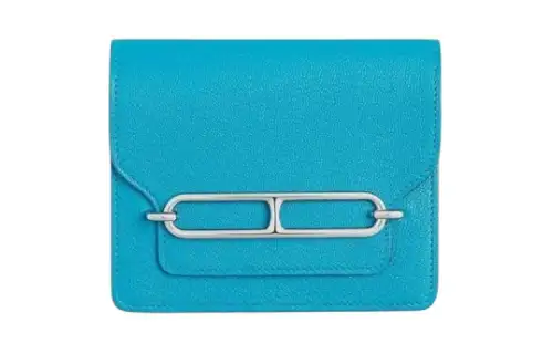 HERMES Roulis Mysore Goat Skin Fanny Pack Wallet Women's Blue