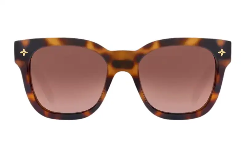 LOUIS VUITTON Plate Frame Square Sunglasses Women's Tortoiseshell