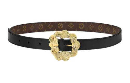 LOUIS VUITTON Leather Belts Women's Brown Width 2.5cm