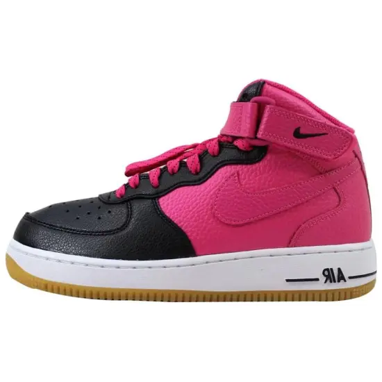 Nike Air Force 1 Mid Black Vivid Pink White GS