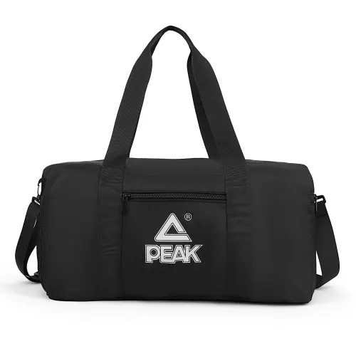 PEAK Polyester Portable Crossbody Luggage Bag, Travel Bag, Gym Bag Large Unisex Black