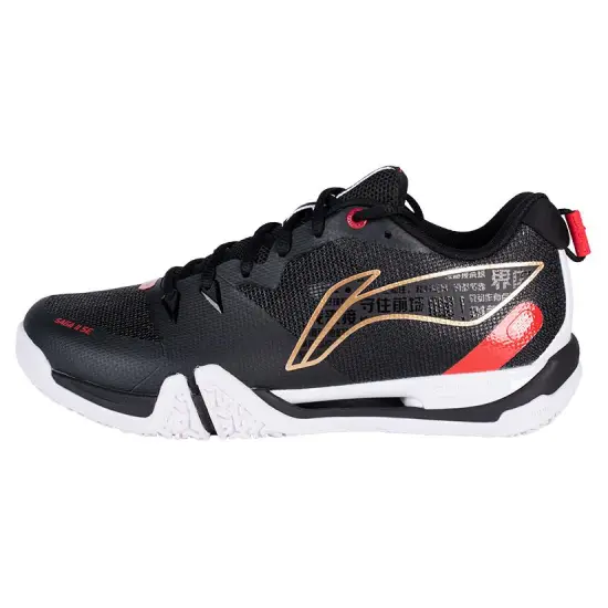 LINING Flying Close To The Ground Badminton Shoes Unisex Low-Top Black Red
