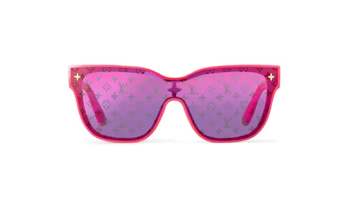 LOUIS VUITTON Injection Molded Metal Nylon Square Sunglasses Women's Dark Pink