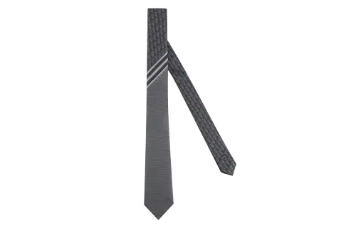 DIOR Silk Ties Men's Gray White