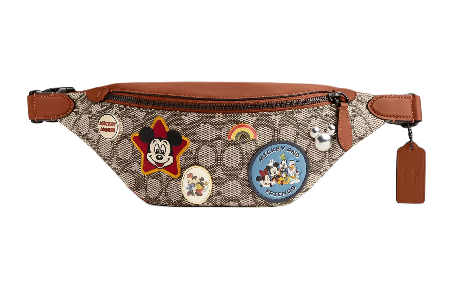 COACH Disney Collaboration Charter Fabric Jacquard One Shoulder Crossbody Fanny Pack Large Men's