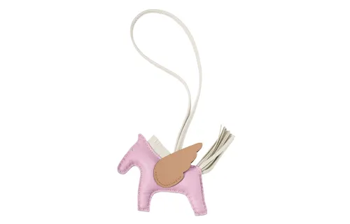 HERMES Rodeo Pegase Sheepskin Charms Unisex Pink