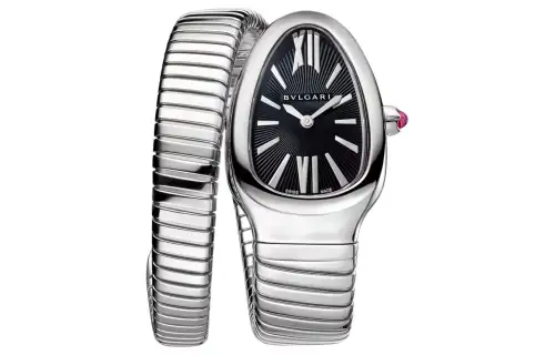BVLGARI Serpenti Series Wrist Watches Quartz Movement Stainless Steel Watchband 35mm Black Dial Women's Watch