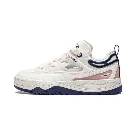 LINING Skateboard Shoes Women's Low-Top Mist White