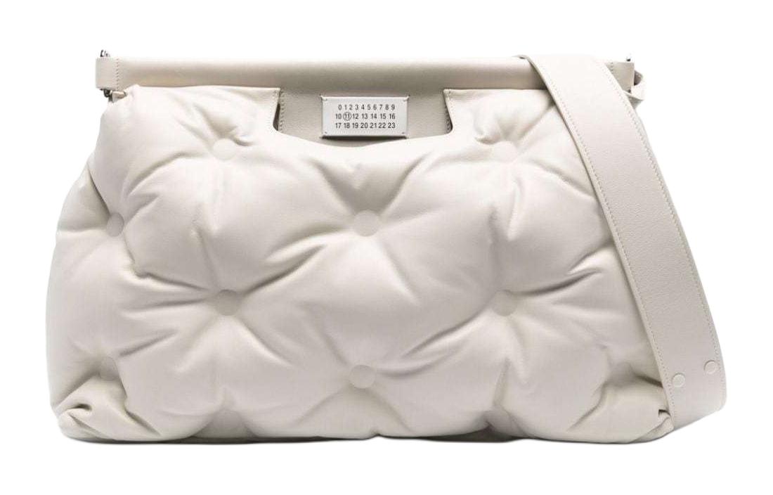 Maison Margiela Glam Slam Calfskin Portable Crossbody Bag, Shoulder Bag Men's Light Beige