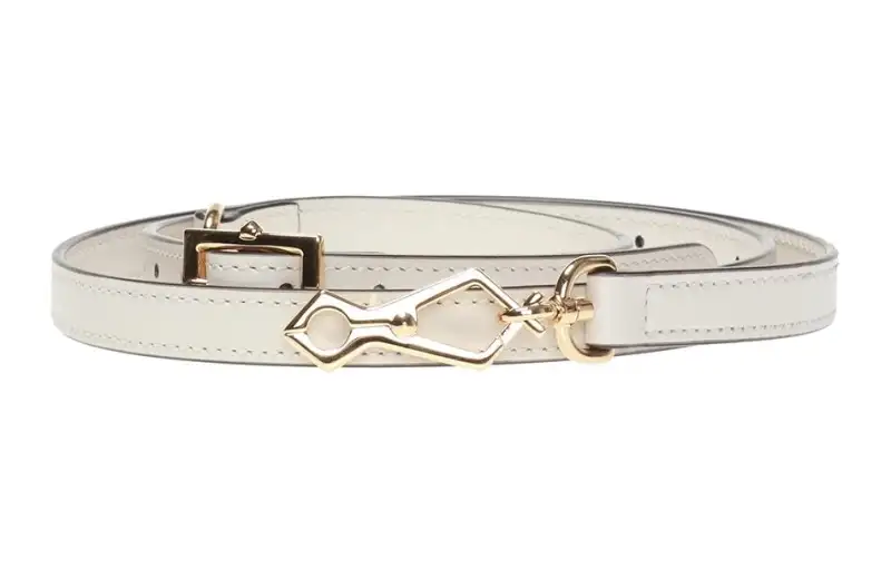 GUCCI Leather Bag Straps Women's Cream