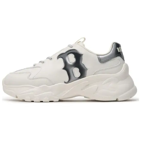 MLB Big Ball Chunky Boston Red Sox Team Cushioning, Wear Resistant Low Top Chunky Sneakers Unisex Ecru