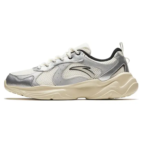 Anta Wear-Resistant Low-Top Casual Shoes Men's White Gray Silver
