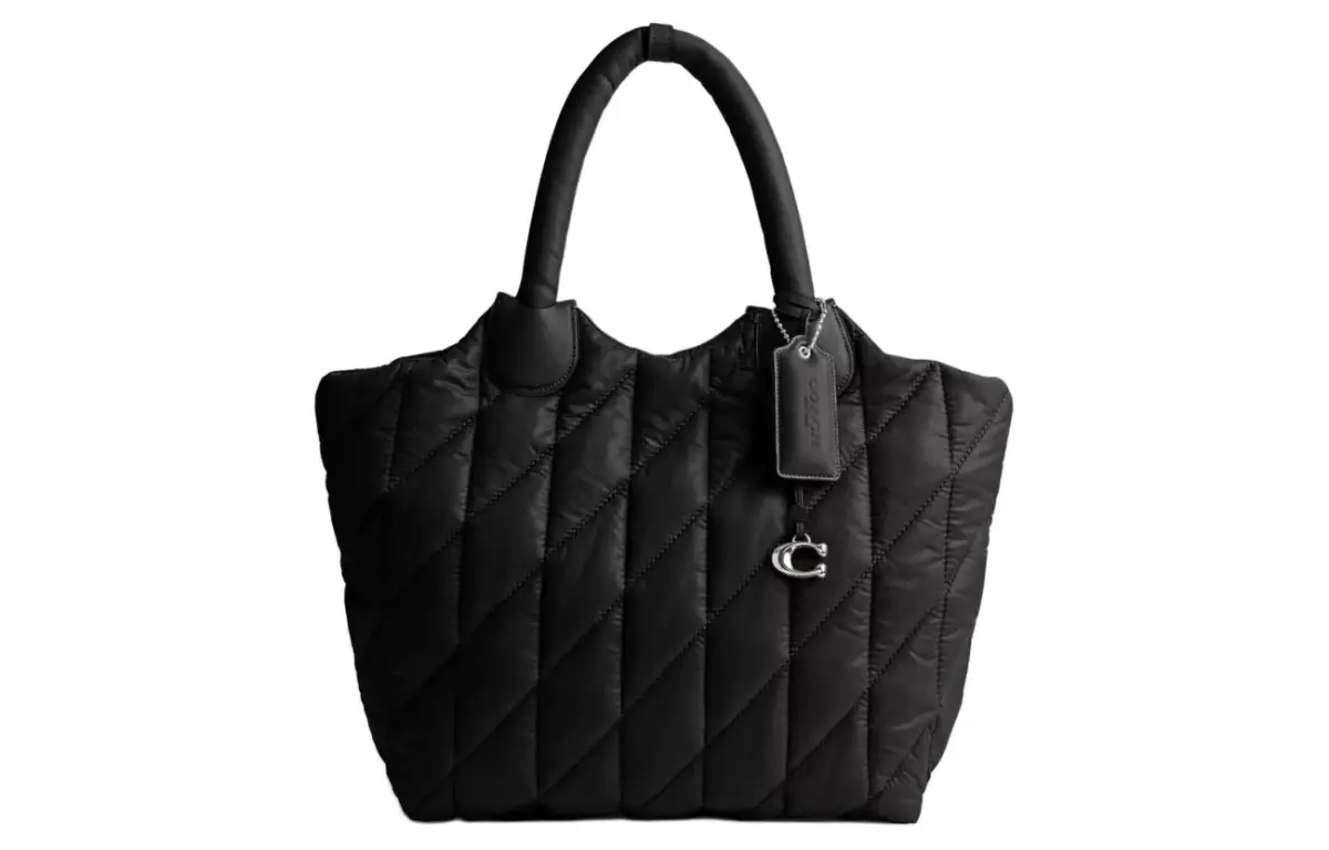 COACH Nylon Tote Bag, Shopping Bag, Handbag Large Women's Black