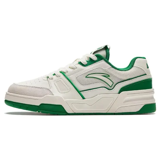 Anta Life Collection Anti Slip Wear Resistant Low Top Skateboard Shoes Women's White Green