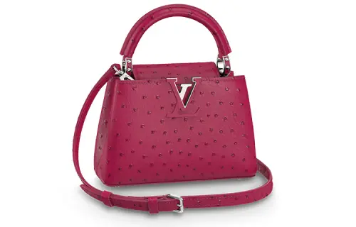 LOUIS VUITTON Ostrich Leather Capson Shoulder Bag Mini Unisex Ribes Pink