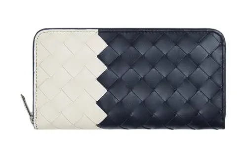 Bottega Veneta Cow Leather Wallet Men's White & Blue